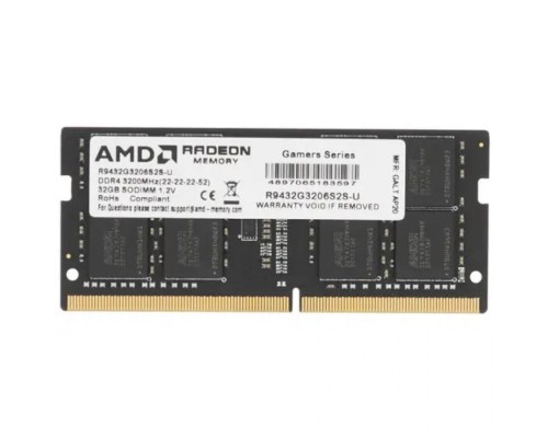 ОЗУ AMD 32GB R9432G3206S2S-U (SO-DIMM, DDR4, 32 Гб, 3200 МГц)