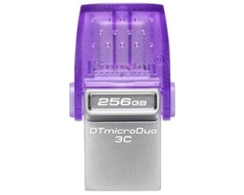 Флеш Диск Kingston 256Gb DataTraveler microDuo 3C DTDUO3CG3/256GB USB3.0 фиолетовый