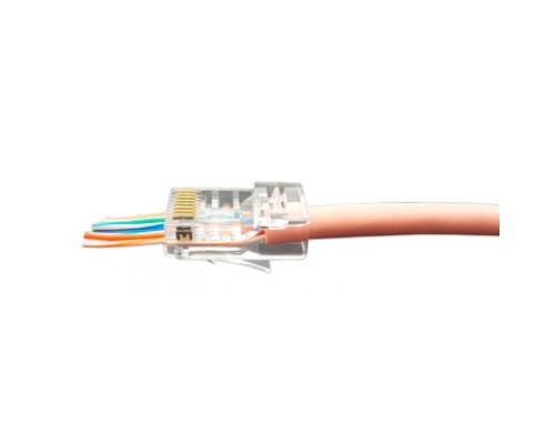 Коннектор Hyperline (PLEZ-8P8C-U-C5-100) UTP кат.5e RJ45 прозрачный (упак.:100шт)