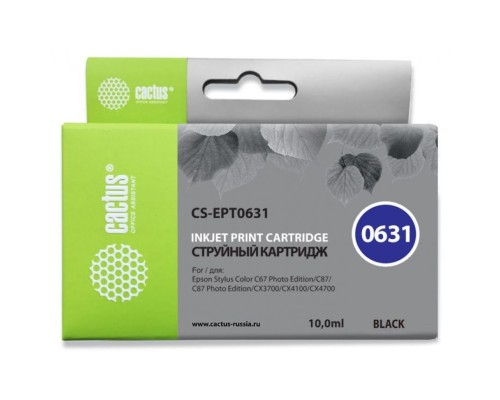 Картридж струйный Cactus CS-EPT0631 черный (14мл) для Epson Stylus C67/C87/CX3700/CX4100/CX4700