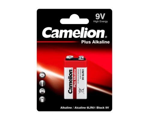 Батарея Camelion Plus Alkaline 6LR61-BP1 9V 550mAh (1шт) блистер