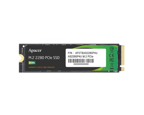 Твердотельный накопитель Apacer SSD AS2280P4U 256Gb M.2 PCIe Gen3x4, R3500/W1200 Mb/s, MTBF 1.8M, 3D NAND, NVMe, Retail (AP256GAS2280P4U-1) (AP256GAS2280P4U-1)