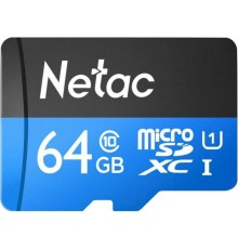 Флеш карта microSDXC 64Gb Class10 Netac NT02P500STN-064G-S P500 w/o adapter