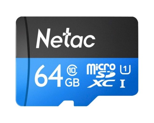 Флеш карта microSDXC 64Gb Class10 Netac NT02P500STN-064G-S P500 w/o adapter