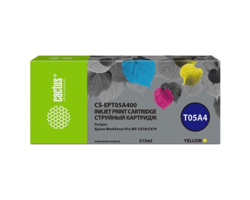 Картридж струйный Cactus CS-EPT05A400 T05A4 желтый (215мл) для Epson WorkForce Pro WF-C878/C879