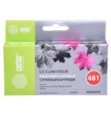 Картридж струйный Cactus CS-CLI481XXLM пурпурный (12мл) для Canon Pixma TR7540/TR8540/TS6140/TS8140