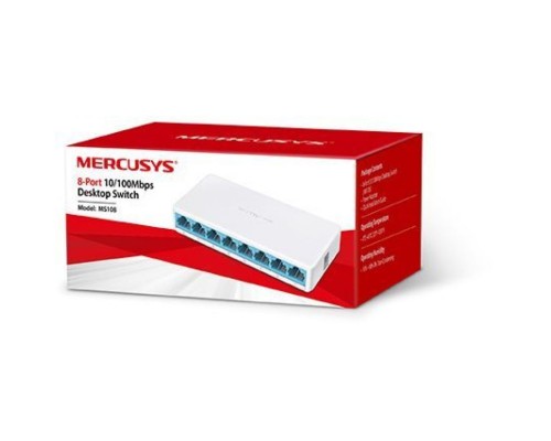 Коммутатор Mercusys MS108 8x100Mb неуправляемый