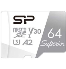 Флеш карта microSDXC 64Gb Class10 Silicon Power SP064GBSTXDA2V20SP Superior + adapter