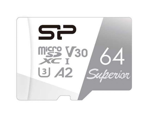 Флеш карта microSDXC 64Gb Class10 Silicon Power SP064GBSTXDA2V20SP Superior + adapter