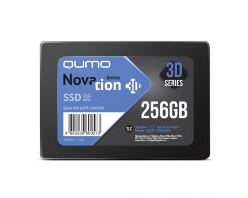 Внутренний жесткий диск Qumo SSD 256GB QM Novation Q3DT-256GAEN (SSD (твердотельные), 256 ГБ, 2.5 дюйма, SATA)