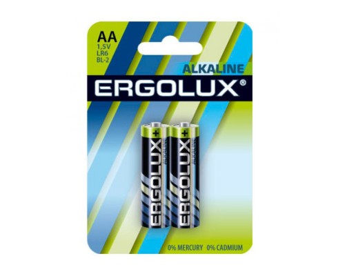 Батарея Ergolux Alkaline LR6 BL-2 AA 2800mAh (2шт) блистер