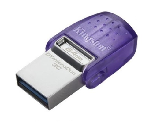 Флеш Диск Kingston 64Gb DataTraveler microDuo 3C DTDUO3CG3/64GB USB3.0 фиолетовый