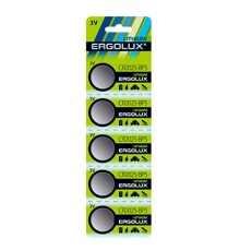 Батарея Ergolux Lithium CR2025-BP5 CR2025 150mAh (5шт) блистер