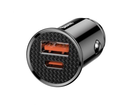 Автомобильное зарядное устройство Baseus Circular Plastic A+C 30W PPS Car Charger - Черное (CCALL-YS01)