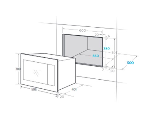 Встраиваемая микроволновая печь Midea TG925B8D-WH White