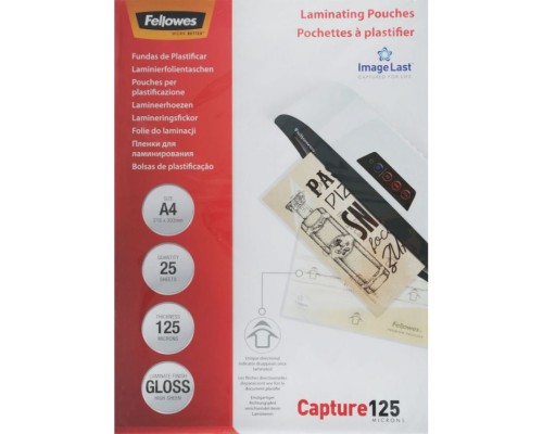 Пленка для ламинирования Fellowes 125мкм A4 (25шт) глянцевая 216x303мм CRC-53963 (FS-53963)