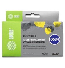 Картридж струйный Cactus CS-EPT0634 желтый (10мл) для Epson Stylus C67/C87/CX3700/CX4100/CX4700