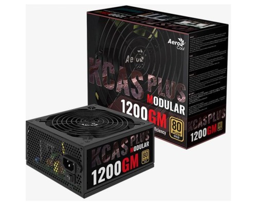 Блок питания Aerocool ATX 1200W KCAS PLUS 1200GM V2 (24+8+4+4pin) APFC 140mm fan 10xSATA Cab Manag RTL