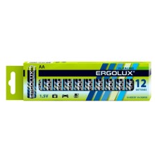 Батарея Ergolux Alkaline LR6 BP-12 AA 2800mAh (12шт) коробка