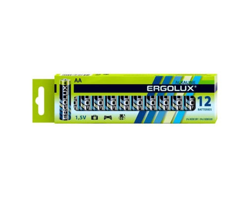 Батарея Ergolux Alkaline LR6 BP-12 AA 2800mAh (12шт) коробка