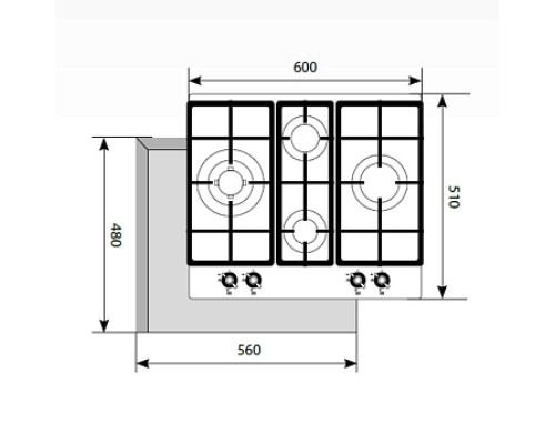 LEX GVG 6043C IV LIGHT газовая варочная поверхность