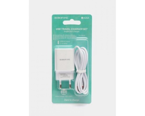 Блок зарядки с Usb портом Borofon Borofon Borofon BA20A White