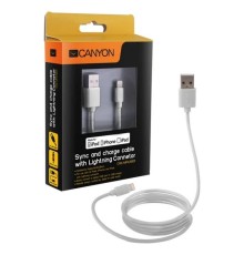 Кабель Apple Lightning коннектор USB2.0, 1.0m, CANYON CNS-MFICAB01W