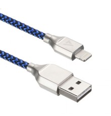 USB кабель ACD-Titan Lightning ~ USB-A Нейлон, 1м, сине-черный (ACD-U927-P5L)