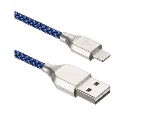 USB кабель ACD-Titan Lightning ~ USB-A Нейлон, 1м, сине-черный (ACD-U927-P5L)