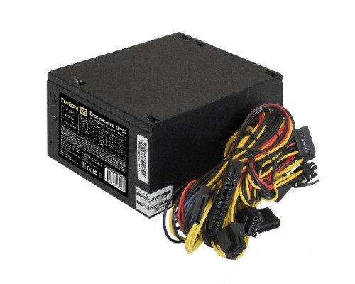 Блок питания 750W ExeGate XP750 (ATX, PC, 12cm fan, 24pin, 4+4pin, 2xPCI-E, 3xSATA, 3xIDE, black, кабель 220V в комплекте)