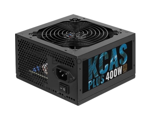 Блок питания Aerocool 400W Retail KCAS PLUS 400W ATX12V Ver.2.4, 80+ Bronze, fan 12cm, 550mm cable, 20+4P, 4+4P, PCIe 6+2P x2, PATA x4, SATA x6