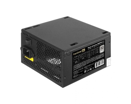 Блок питания 800W ExeGate 80 PLUS® 800PPH-LT (ATX, APFC, SC, КПД 82% (80 PLUS), 12cm fan, 24pin, (4+4)pin, PCIe, 5xSATA, 3xIDE, кабель 220V с защитой от выдергивания, black, Color Box)