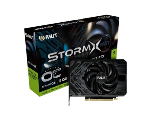 Видеокарта Palit RTX4060TI STORMX NVIDIA GeForce RTX 4060TI 8192Mb PCI-E 4.0 128 GDDR6 2535/9000 HDMIx1 DPx3 HDCP Ret