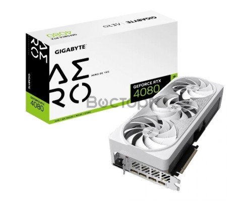 Видеокарта Gigabyte GV-N4080AERO OC-16GD (white) GDDR6X 2535/22400 HDMIx1 DPx3 HDCP