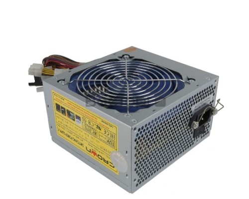 Блок питания CROWN CM-PS500 office (20+4in, 120mm FAN, SATA*2, PATA(big Molex)*3, FDD*1, 4+4pin, Lines 1x12V OEM, скоба)