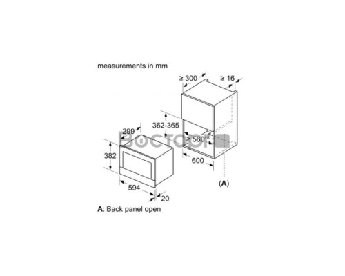 Встраиваемая микроволновая печь BOSCH BEL634GS1M Series 8, 60х38 см, функция гриль, нерж.