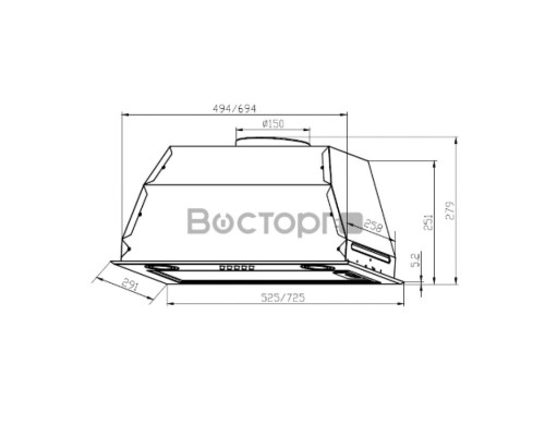 Вытяжка встраиваемая Lex GS Bloc P 600 белый управление: кнопочное (1 мотор)