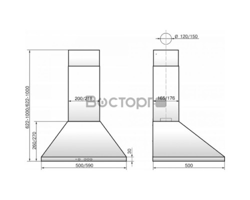 Вытяжка Elikor Вента 60П-650-К3Д белый