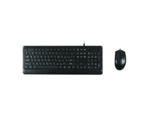 Комплект клавиатура+мышь/ Keyboard/mouse set MK120, USB wired, 104 кл, 1000DPI, 1.8m, black, Foxline