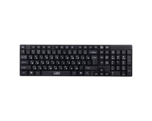 Клавиатура CBR KB 110 Black USB, Клавиатура офисн.,поверхность под карбон, переключение языка 1 кнопкой (софт)