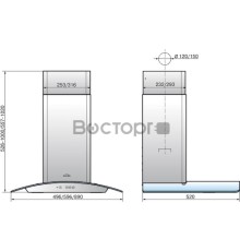 Вытяжка ELIKOR Аметист 60П-430-К3Д черный/тонир