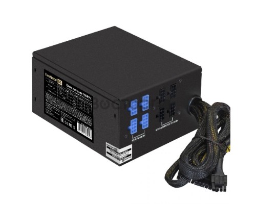 Блок питания 750W ExeGate EX292336RUS 750PPX (ATX, APFC, КПД 80% (80 PLUS), 14cm fan, 20+4pin, 2x2x(4+4)pin, 6xPCI-E, 10xSATA, 4xIDE, Cable Management, black, RTL)