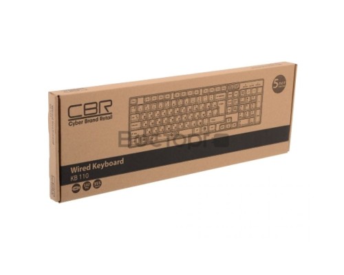 Клавиатура CBR KB 110 Black USB, Клавиатура офисн.,поверхность под карбон, переключение языка 1 кнопкой (софт)