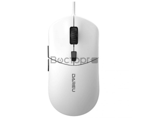 Мышь проводная Dareu LM121 White (белый), DPI 800/1600/2400/6400, подсветка RGB, размер 116x35x60мм, 1,8м