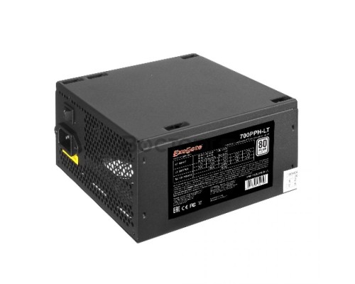 Блок питания 700W Exegate 700PPH-LT-S-OEM 80+, ATX, black, APFC, 12cm, 24p, (4+4)p, 5*SATA, 3*IDE