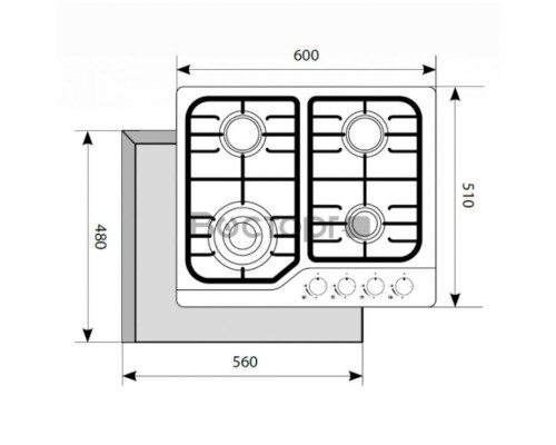 Панель варочная газовая LEX GVS 640 IX