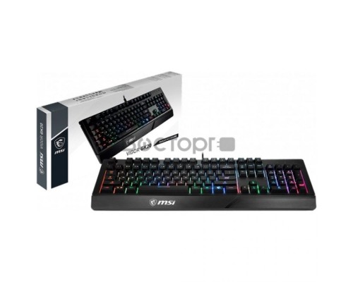 Клавиатура MSI VIGOR GK20 RU черный USB Multimedia for gamer LED (подставка для запястий)