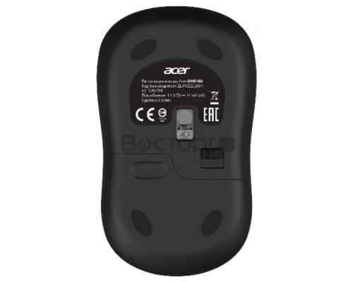 Мышь Acer OMR160 черный оптическая (1200dpi) беспроводная USB (3but)