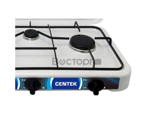 Плита газовая CENTEK CT-1522 белый Centek CT-1522 (белая), 3 конфорки, КРЫШКА, сменные форсунки баллон/магистраль