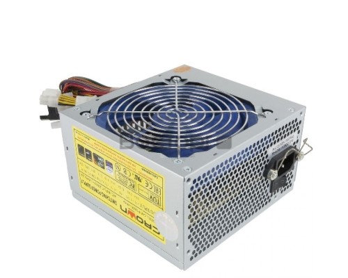 Блок питания CROWN CM-PS500 office (20+4in, 120mm FAN, SATA*2, PATA(big Molex)*3, FDD*1, 4+4pin, Lines 1x12V OEM, скоба)